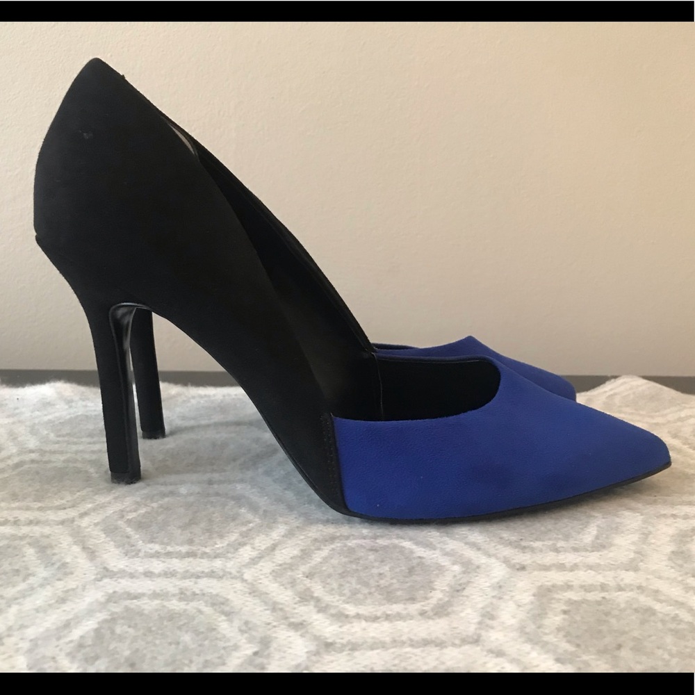 Aldo pumps, 9.5, cobalt blue/ black